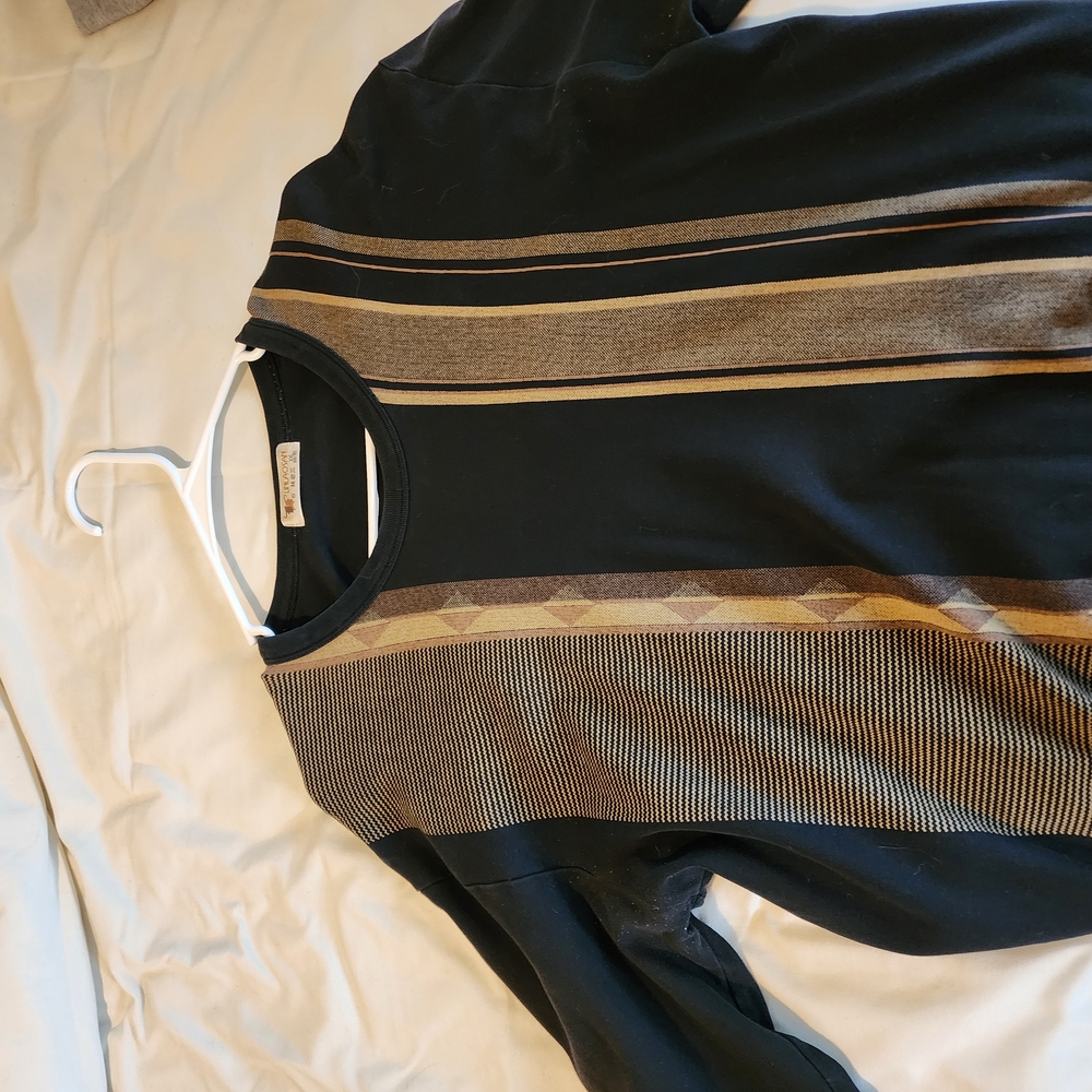 Men's Black and Brown Sweater